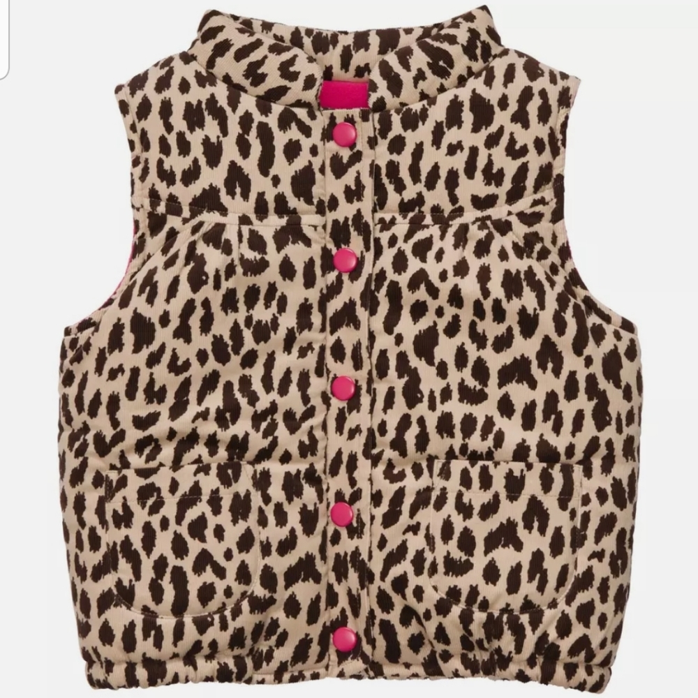 Carters 5 kids Girl Leopard Puffer Vest Fleece